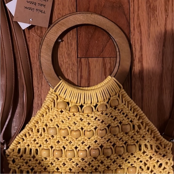 NWT NEW BOHO YELLOW CROCHET CUSTOM PURSE BAG - Picture 6 of 6